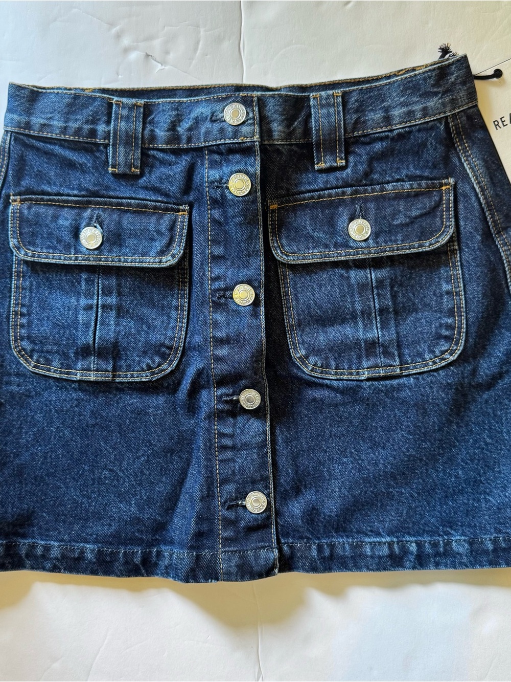 NWT Re/Done Indigo Denim Mini Skirt M